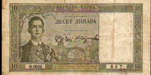 10 Dinara__pk# 35__22.09.1939 Banknote