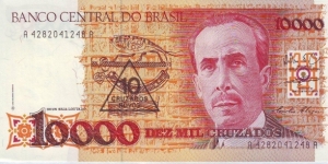  10 Cruzados on 10,000 Cruzados Banknote