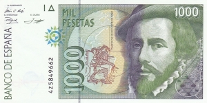 Spain P163 (1000 pesetas 12/10-1992) Banknote