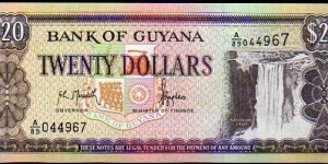 20 Dollars__pk# 30 a__1996-2009__signatures: A. Meredith & B. Jagdeo Banknote