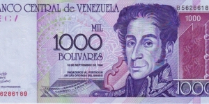 1000 Bolivares Banknote
