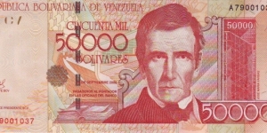  50,000 Bolivares Banknote