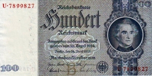 100 Reichsmark (3rd Reich) Banknote