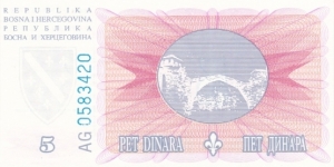 Banknote from Bosnia