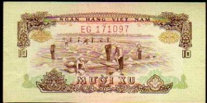 *VIETNAM SOUTH*__10 Xu (= 0,10 Ðồng)__pk# 37__issued after 30.04.1975. Banknote