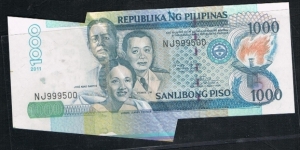 1000 Pesos Philippine error Note
