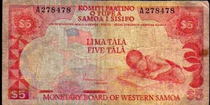 *WESTERN SAMOA*__5 Tālā__pk# 21 Banknote