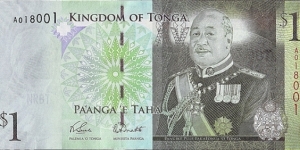 Tonga N.D. (2009) 1 Pa'anga.

Cut unevenly.

Only issue of the reign of King George Tupou V (2006-12). Banknote
