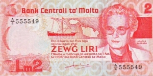 2 Liri Banknote