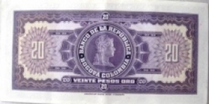 Banknote from Colombia