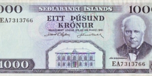 1000 Kronur Banknote