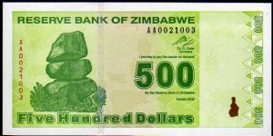 500 Dollars__
pk# 98 Banknote