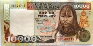 10.000 1992 Embera P437 Banknote