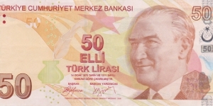 Turkey P225 (50 lira 2009) Banknote
