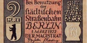 Berlin 2 Mark Notgeld Banknote