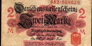 *EMPIRE*__
2 Mark__
pk# 53__
12.08.1914 Banknote