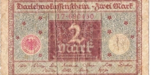 2 Mark(Weimar Republic 1920) 	 Banknote