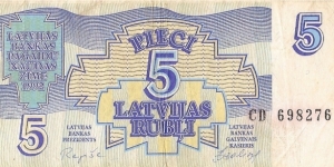 Banknote from Latvia