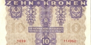 Banknote from Austria