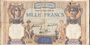 1000 Francs__
pk# 90 c__
30.03.1939 Banknote