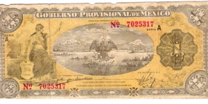 1 Peso, Gobierno Provisional de Mexico Banknote