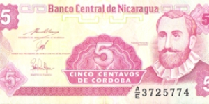 5 Centavos de Cordoba Banknote