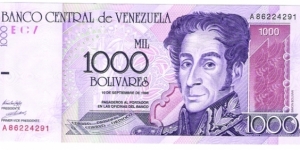 1000 Bolivares Banknote