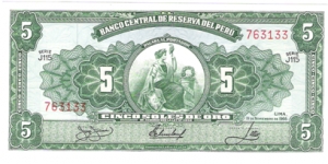 5 Soles de Oro Banknote