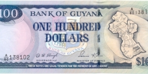 P31c - 100 Dollars
Sign 12
GOVERNOR(ag) - Dolly Sursattie Singh and MINISTER of FINANCE - Saisnarine Kowlessar Banknote