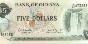 P22f - 5 Dollars
Sign 7
GOVERNOR - Patrick E. Matthews and MINISTER of FINANCE - Carl B. Greenidge  Banknote