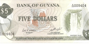 P22e - 5 Dollars
Sign 6 
GOVERNOR - Patrick E. Matthews VICE PRESIDENT ECONOMIC PLANNING and FINANCE Hugh Desmond Hoyte Banknote