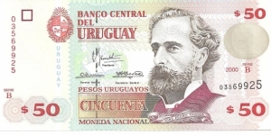 P75b - 50 Pesos Uruguayos 
Series - B Banknote