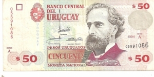 P75a - 50 Pesos Uruguayos 
Series - A Banknote