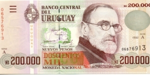 P72a - 200,000 Nuevos Pesos
Series - A Banknote
