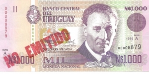 *** NOT ISSUED *** 
P67Aa - 1,000 Nuevos Pesos 
Series - A Banknote