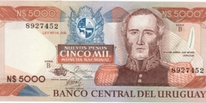 P65a - 5000 Nuevos Pesos
Series - B Banknote