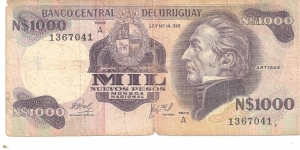 P64a - 1000 Nuevos Pesos 
Series - A Banknote