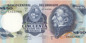 P61d - 50 Nuevos Pesos 
Series - E Banknote
