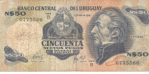 P61a - 50 Nuevos Pesos 
Series - B Banknote