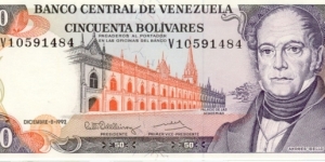 P65d - 50 Bolivares - 08.12.1992 Banknote