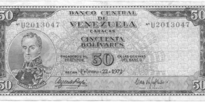 P47g - 50 Bolivares - 22.02.1972 Banknote