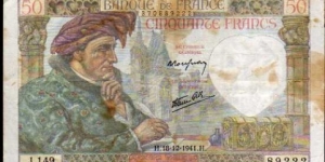 50 Francs__
pk# 93__
18.12.1941 Banknote