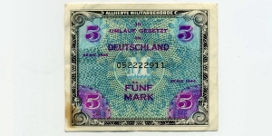 Alliierte Militärbehörde 
052222911 F
american print Banknote