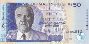 Mauritius P50a (50 rupees 1999) Banknote