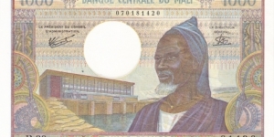 Mali P13e (1000 francs ND 1970-84) Banknote