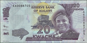 Malawi 2012 20 Kwacha. Banknote