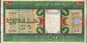 500 Ouguiya__
pk# 8 c__
28.11.2002 Banknote