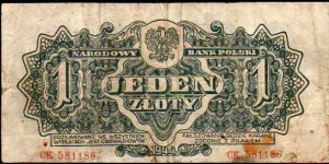 1 Złoty__
pk# 105 a Banknote