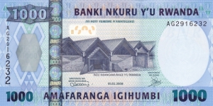 Rwanda P31b (1000 francs 1/2-2008) Banknote