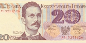 Poland 20 zlotych 1982 Banknote